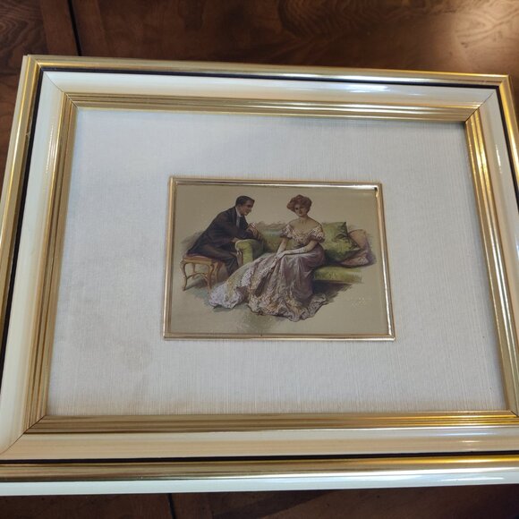 Hand Painted in Gold Lithograph imported from Italy - Picture 2 of 8